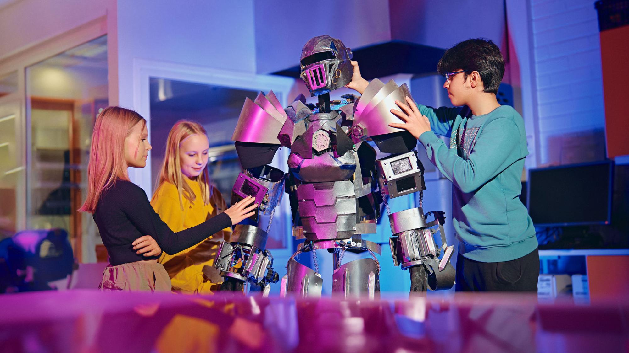 Children with human-like robot