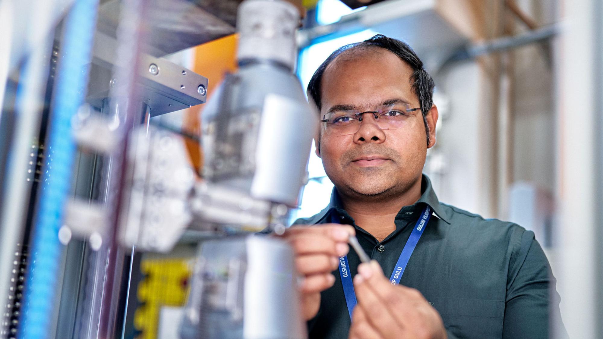 Researcher Sumit Ghosh in a laboratory