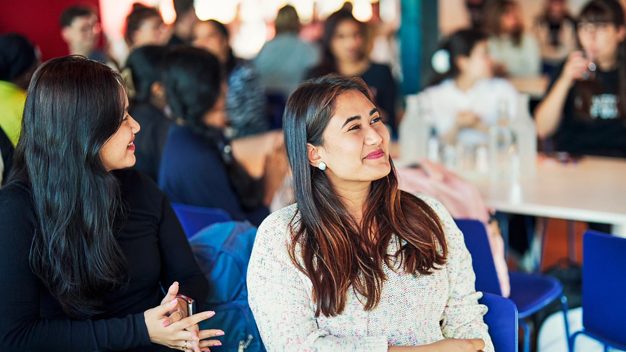 Students inside sitting