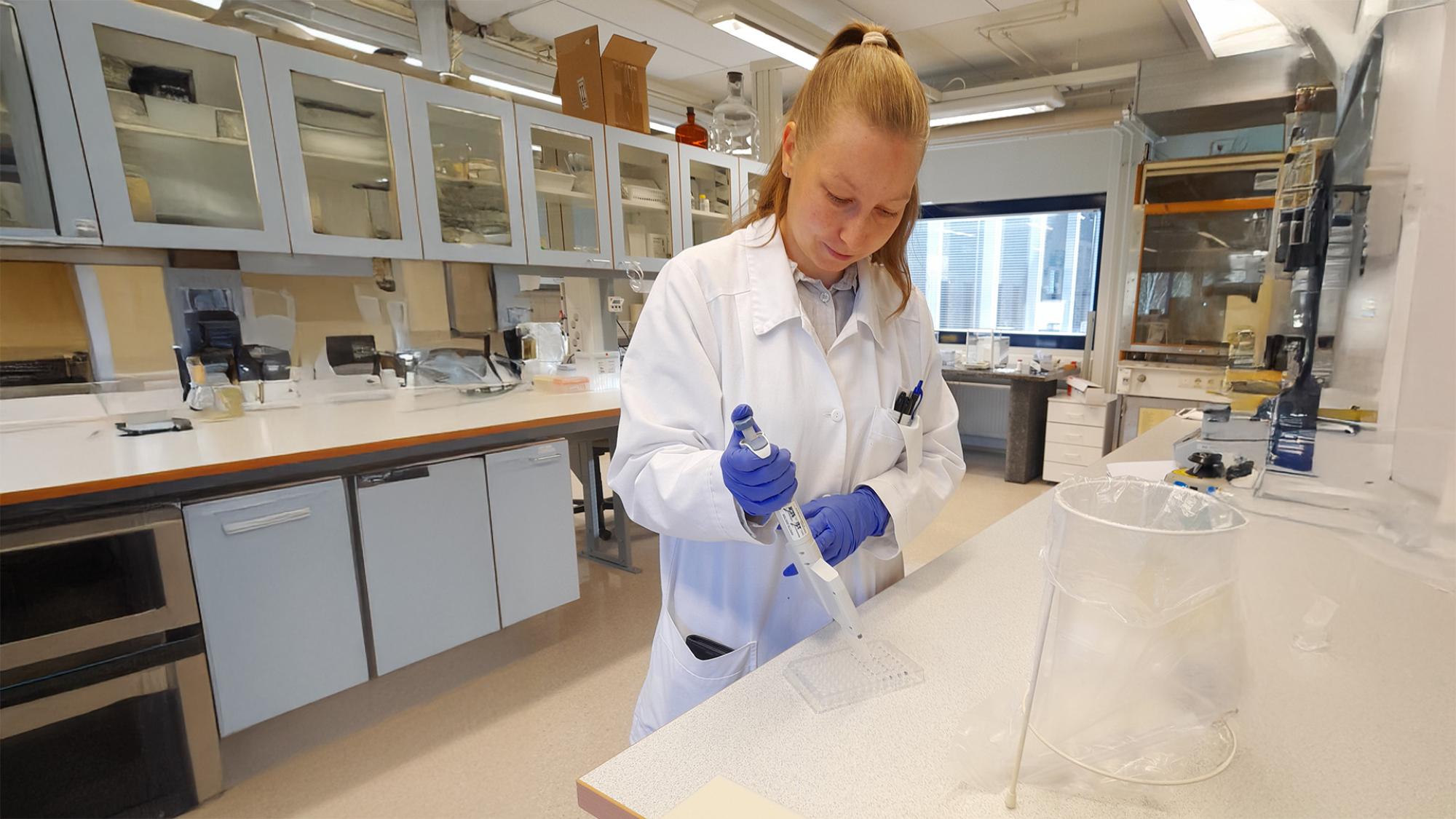 Laboratoriotyöskentelyä.