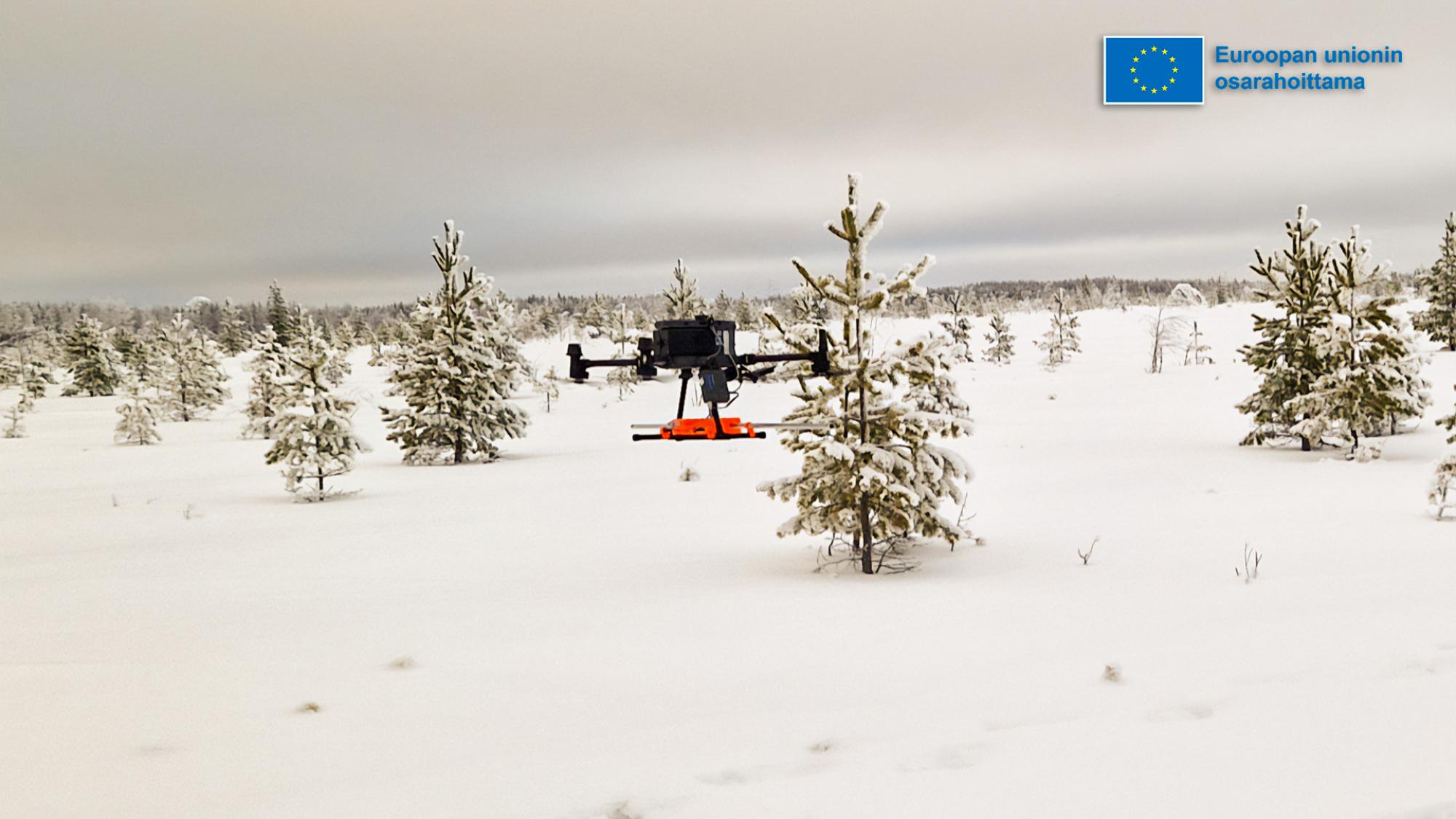 Maatutkadrooni rikastushiekka-altaalla tammikuussa 2026