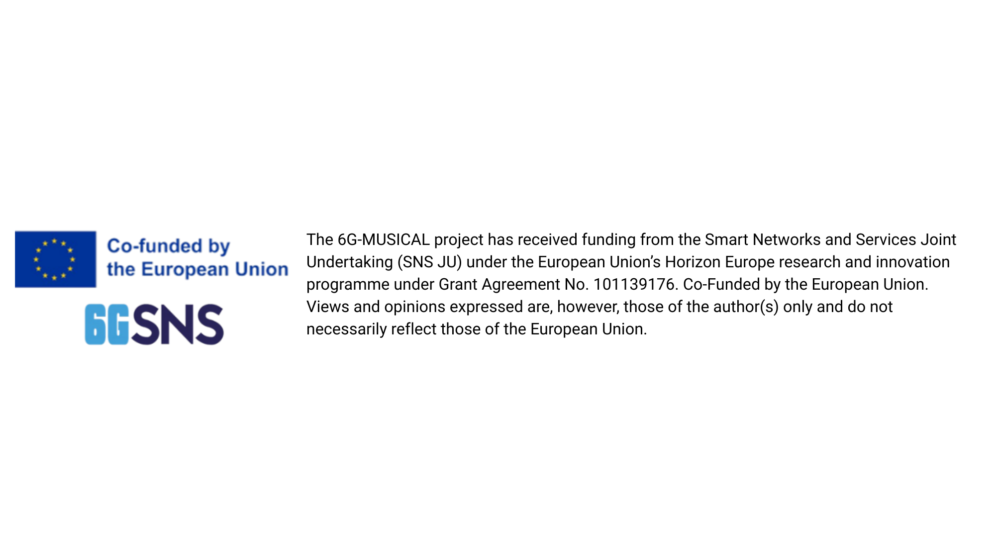 The 6G-MUSICAL project has received funding from the Smart Networks and Services Joint Undertaking (SNS JU) under the European Union’s Horizon Europe research and innovation programme under Grant Agreement No. 101139176. Co-Funded by the European Union. Views and opinions expressed are, however, those of the author(s) only and do not necessarily reflect those of the European Union.