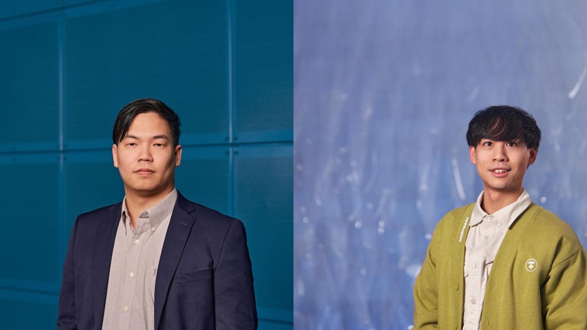 A combined picture of two Asian men´s profile pictures with blue backgrounds