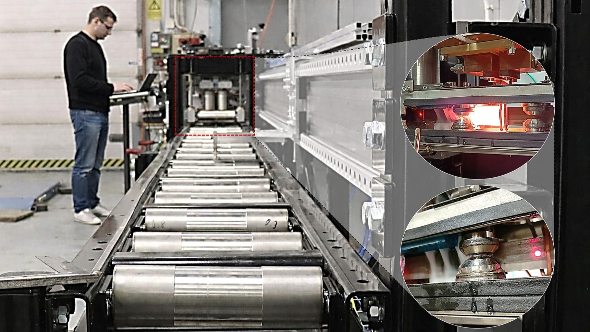 A man beside a production line