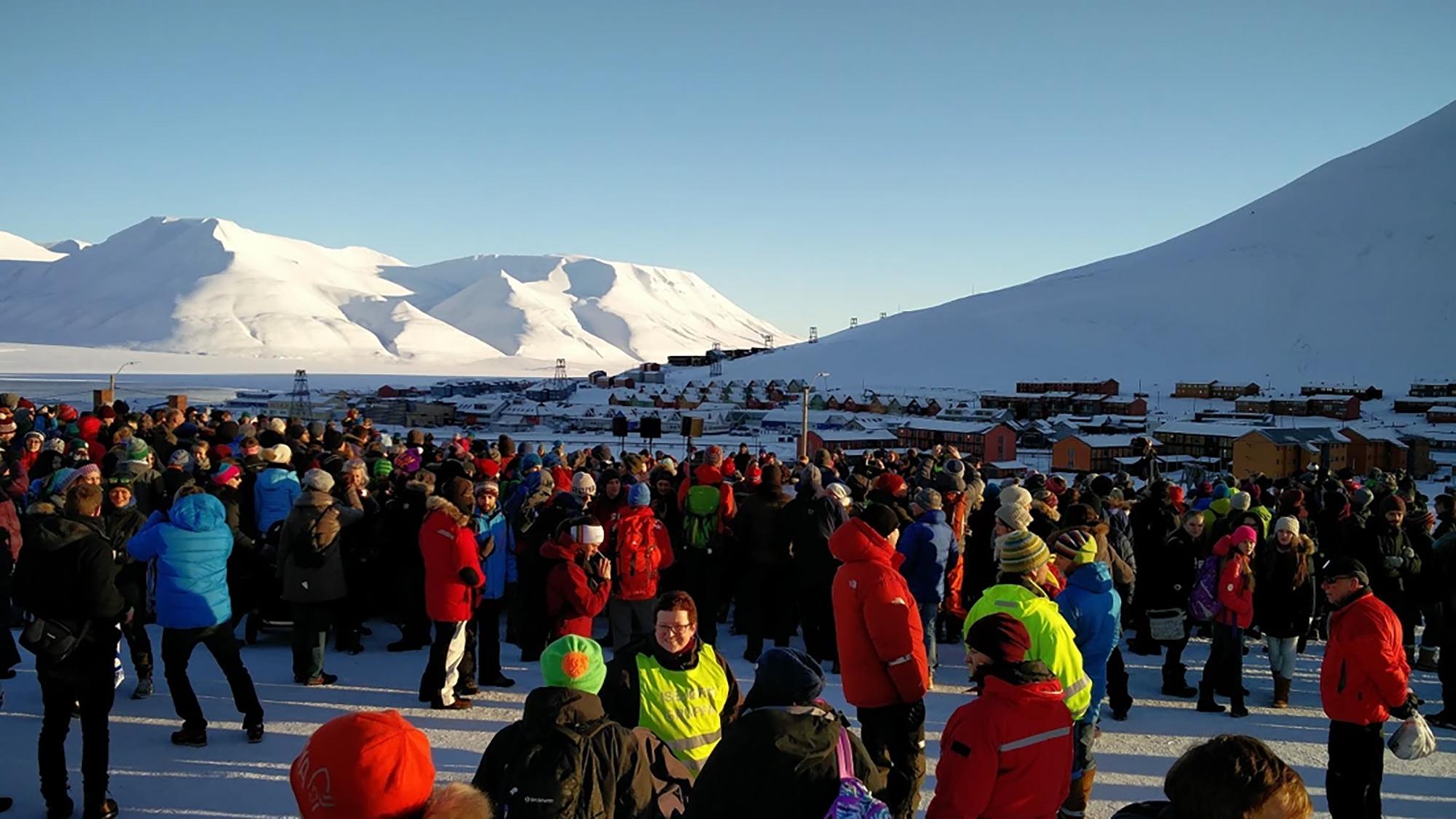 people gathered in an event in Greenland