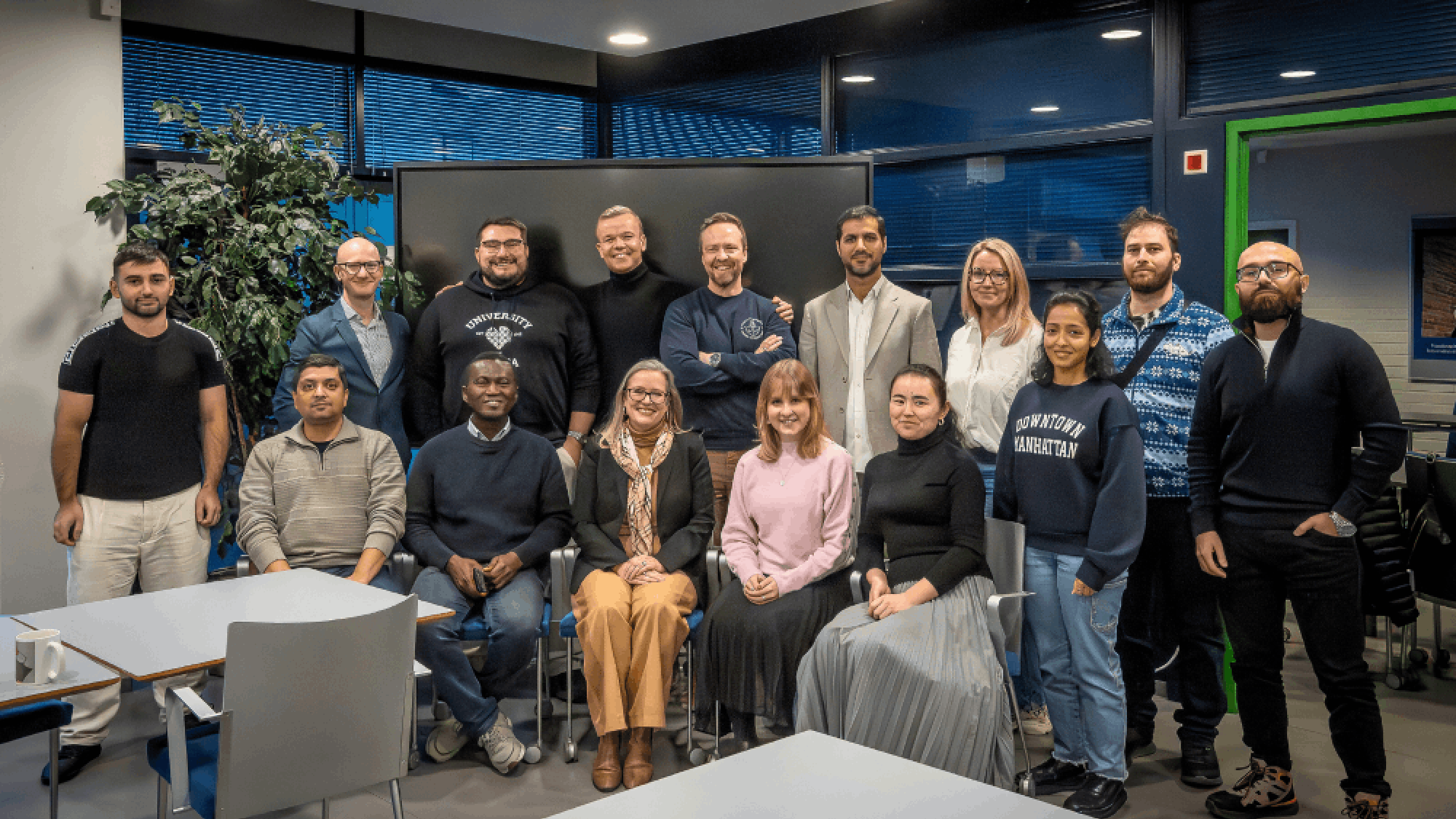 Group of KATAJA doctoral students with Professor Maria Elo and Dr Ahmad Arslan.