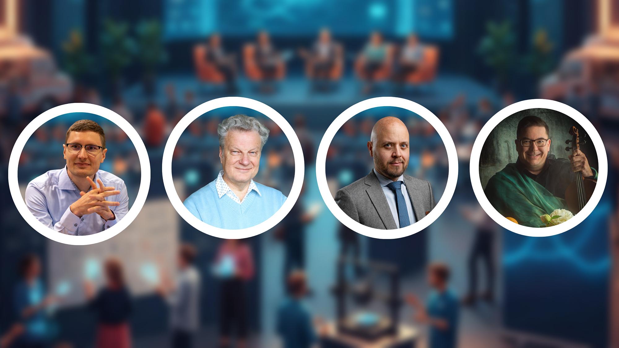 Kuvassa vasemmalta Anton Ylikallio, Jari Muikku, Herkko Hietanen ja Max Savikangas