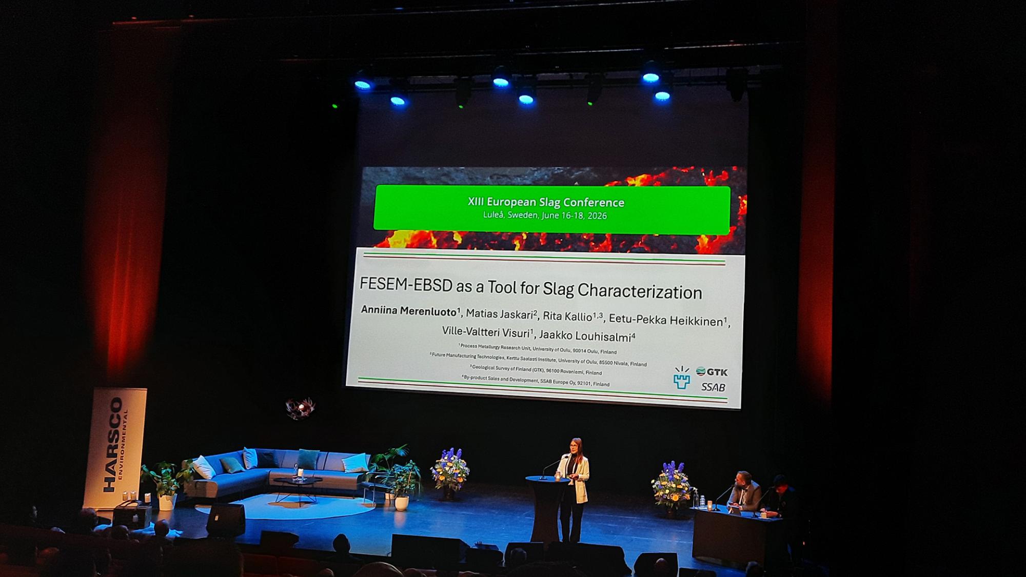 Anniina Merenluoto had prepared a poster about "FESEM-EBSD as a tool for slag characterization".