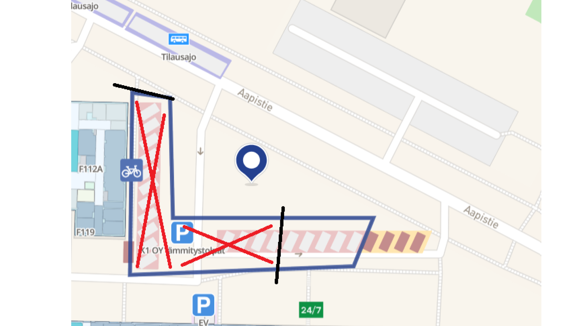 Kontinkangas pysäköinti