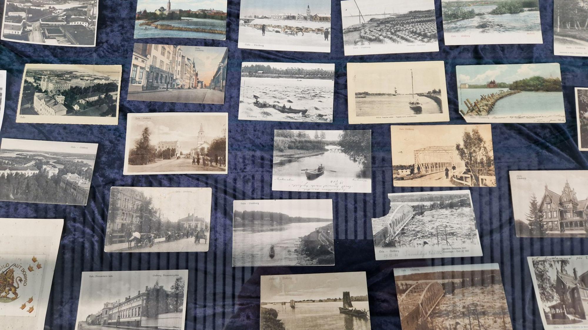 Vanhoja Oulu-aiheisia postikortteja Oulun yliopiston kirjaston kokoelmista.