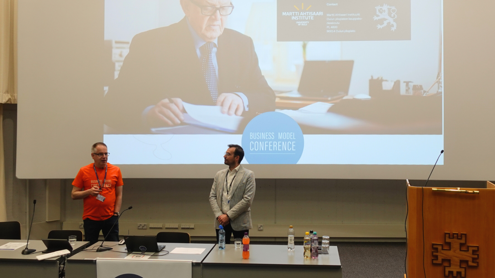 Conference chair Professor Petri Ahokangas and Journal of Business Models' Editor-in-Chief Marco Montemari opening the conference.