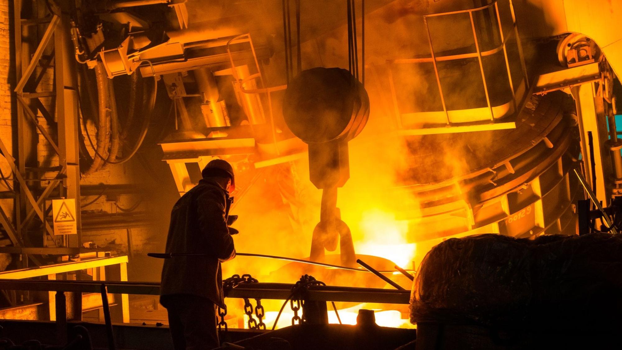 Hot metal at a factory
