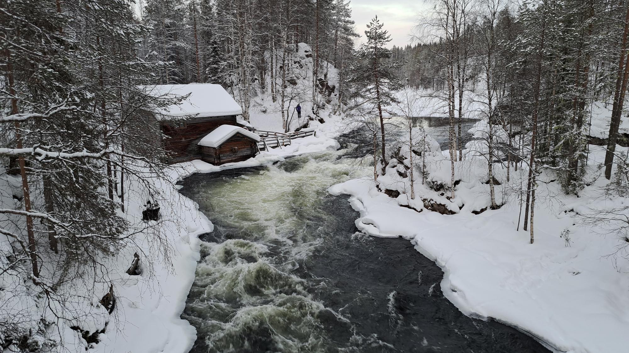 A wintery landscape, the river of Oulanka