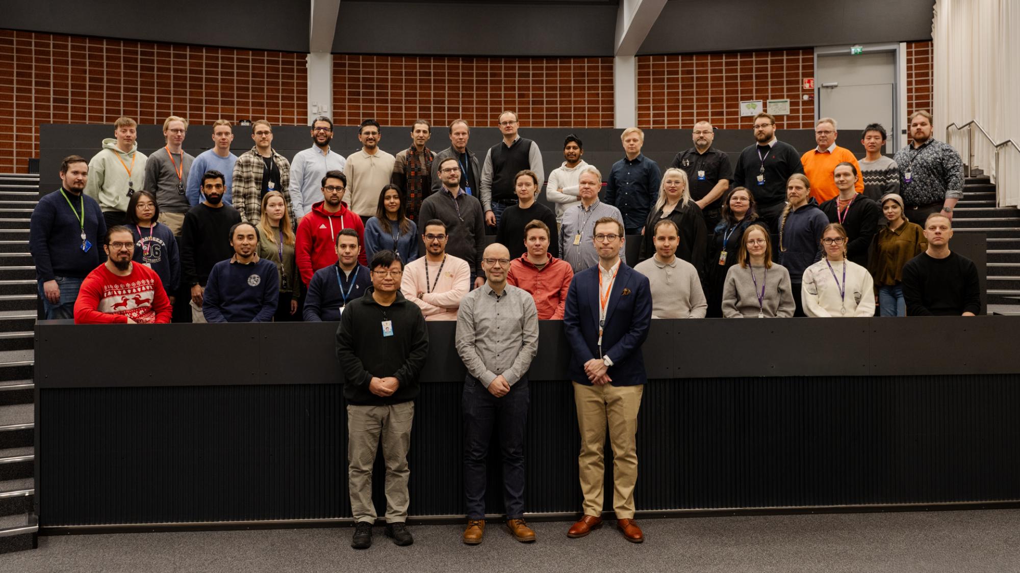A photo of the process metallurgy research group taken by photographer Eveliina Haltu in December 2025