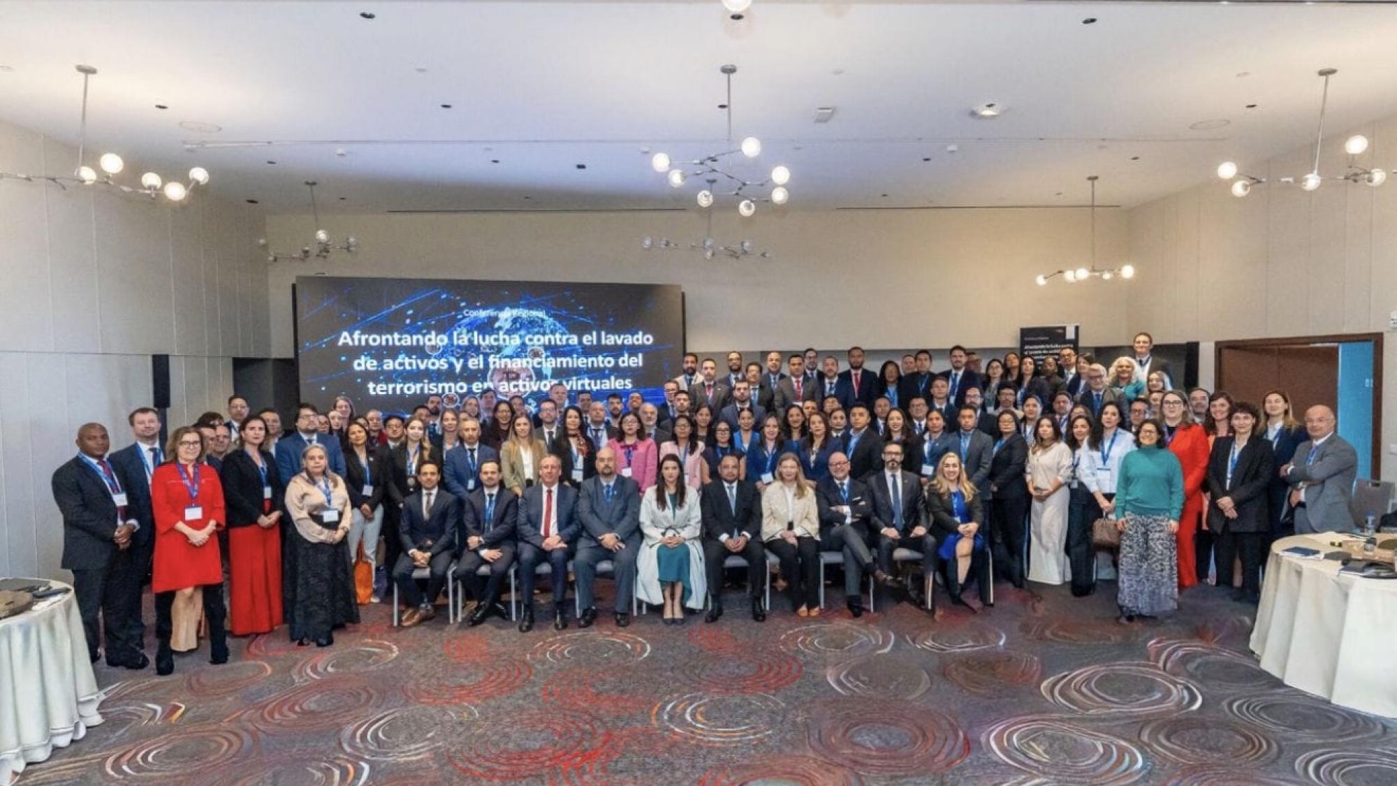 Group photo of participants at regional AML/CFT conference on virtual assets in Mexico City