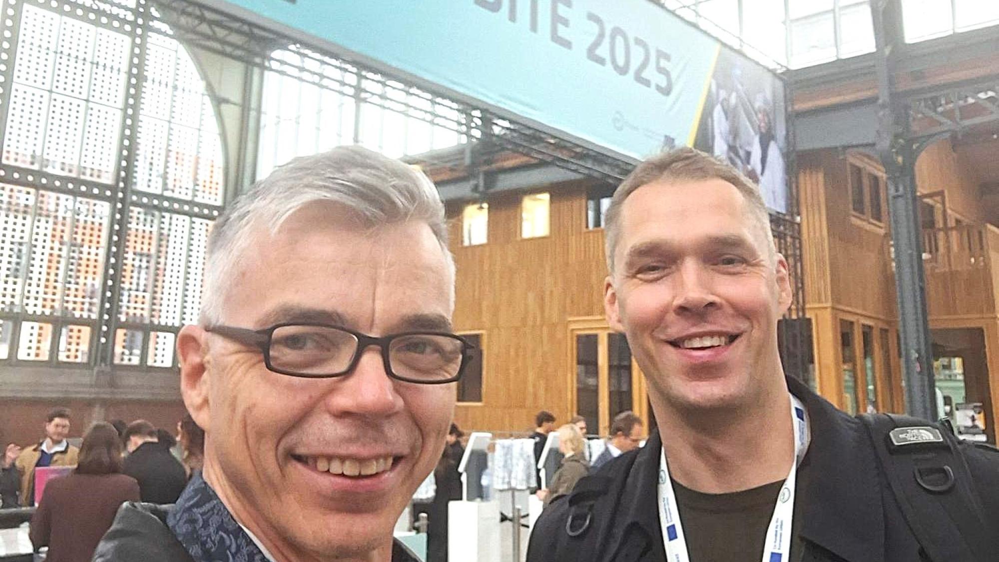 Petri Leukkunen (left) and Sakari Sipola at the EIT Food Next Bite event in Brussels.