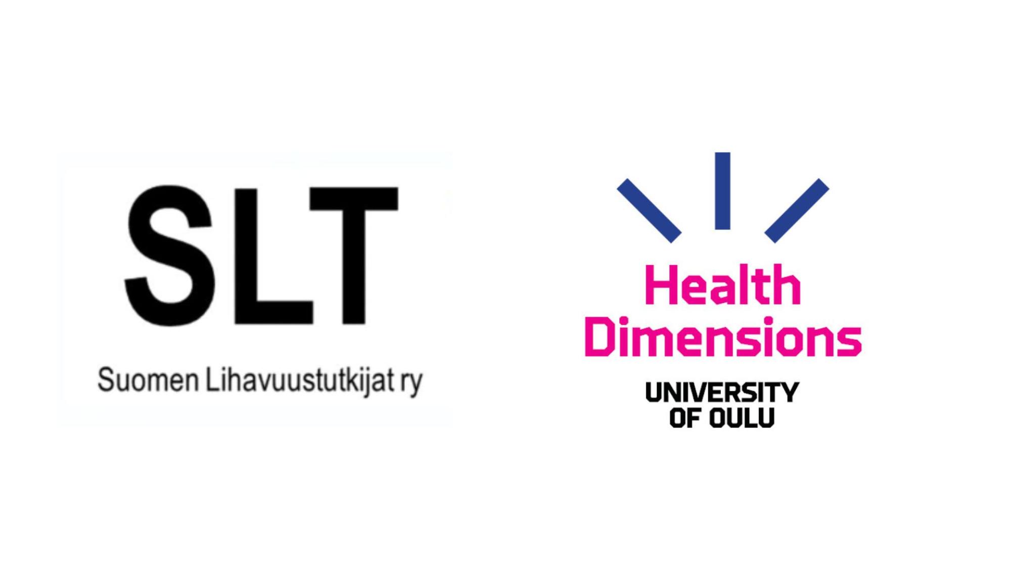 SLT Suomen Lihavuustutkijat ry:n ja Health Dimensions ohjelman logot.