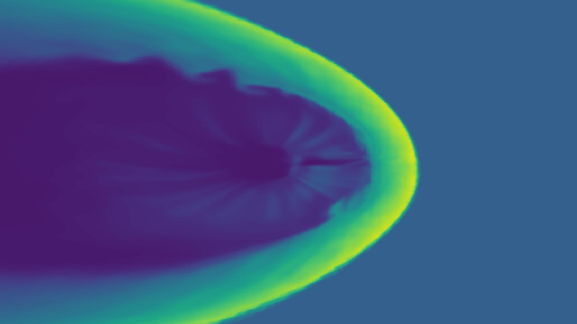 A simulation of the Earth’s magnetic field