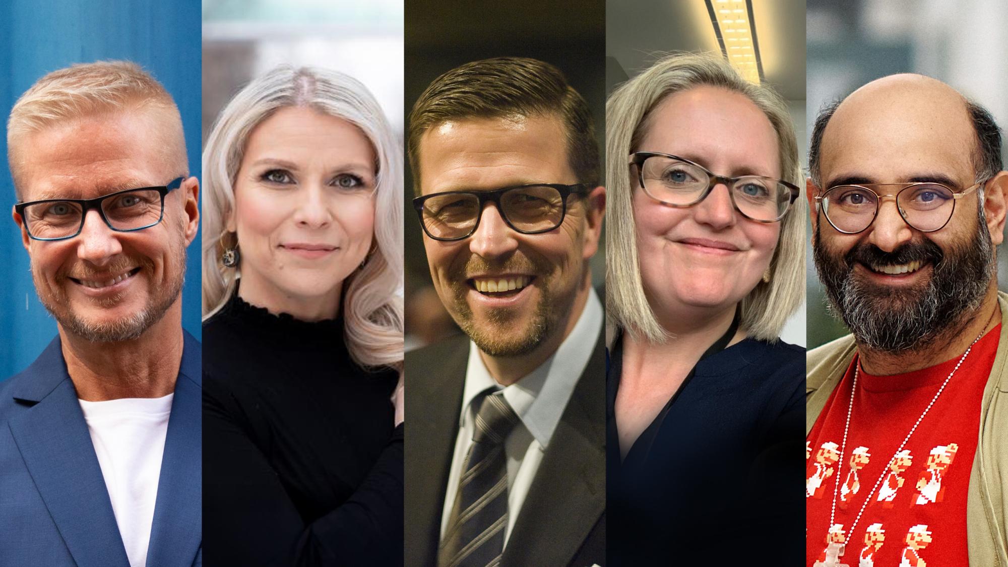 Tapahtuman esiintyjät vasemmalta Y.T. Anderson, Heli Koskimäki, Klaus Härö, Clare Wilkinson ja Erfan Jahangiri.